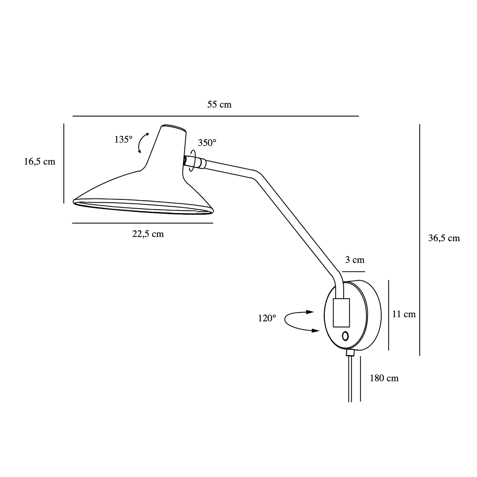 Dftp Darci Wall Lamp 達西系列 金屬壁燈 - 長臂款