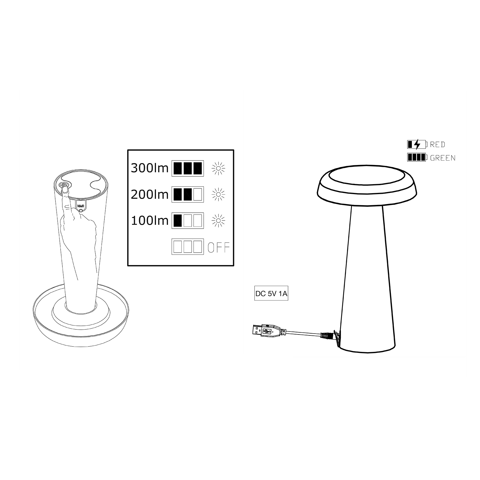 Dftp Arcello Portable Table Lamp IP54 阿切洛系列 可攜式充電桌燈