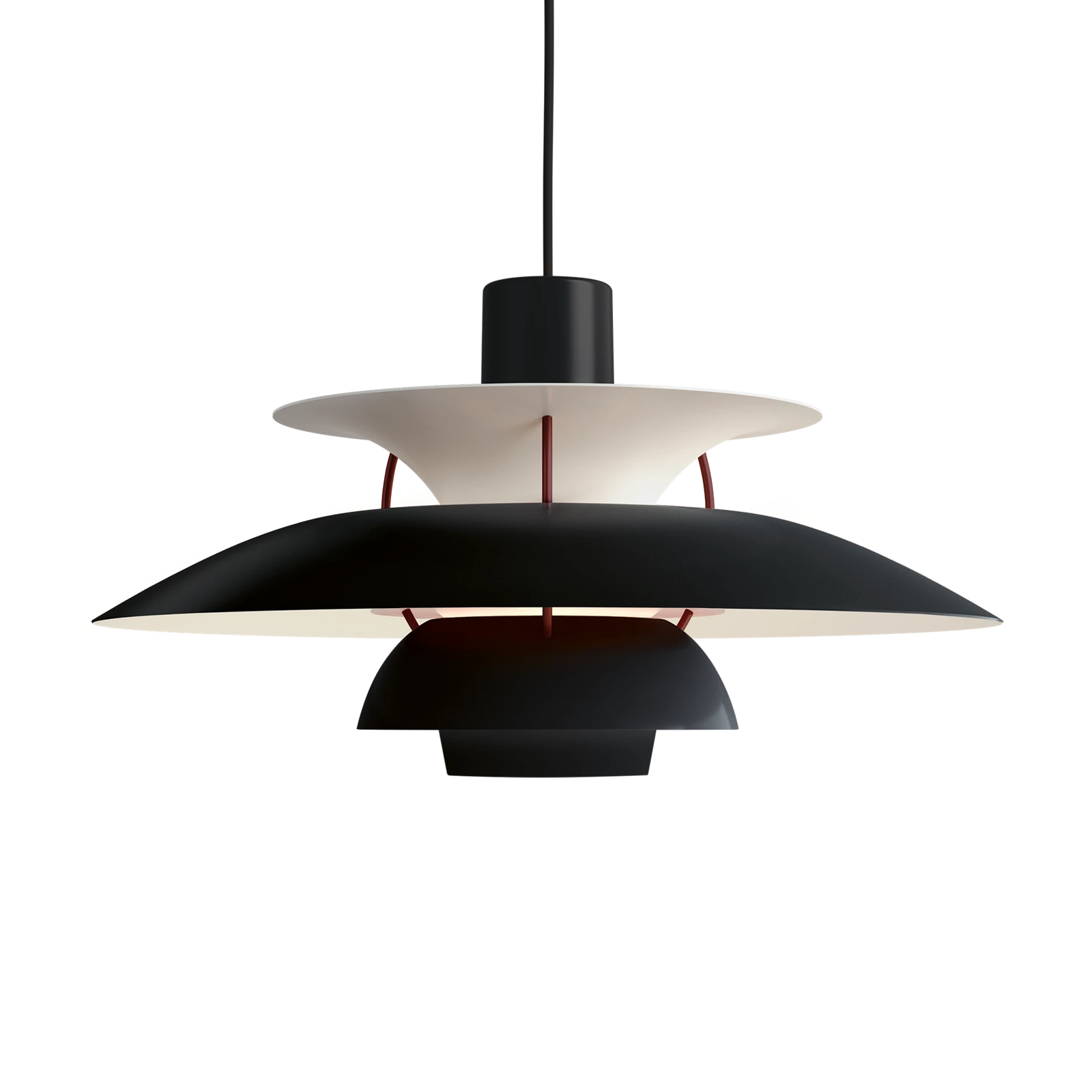Louis Poulsen PH 5 Black Edition Suspension Lamp 保羅漢寧森系列 Ph5 經典四層次吊燈 - 2025 黑色限定版 50 cm