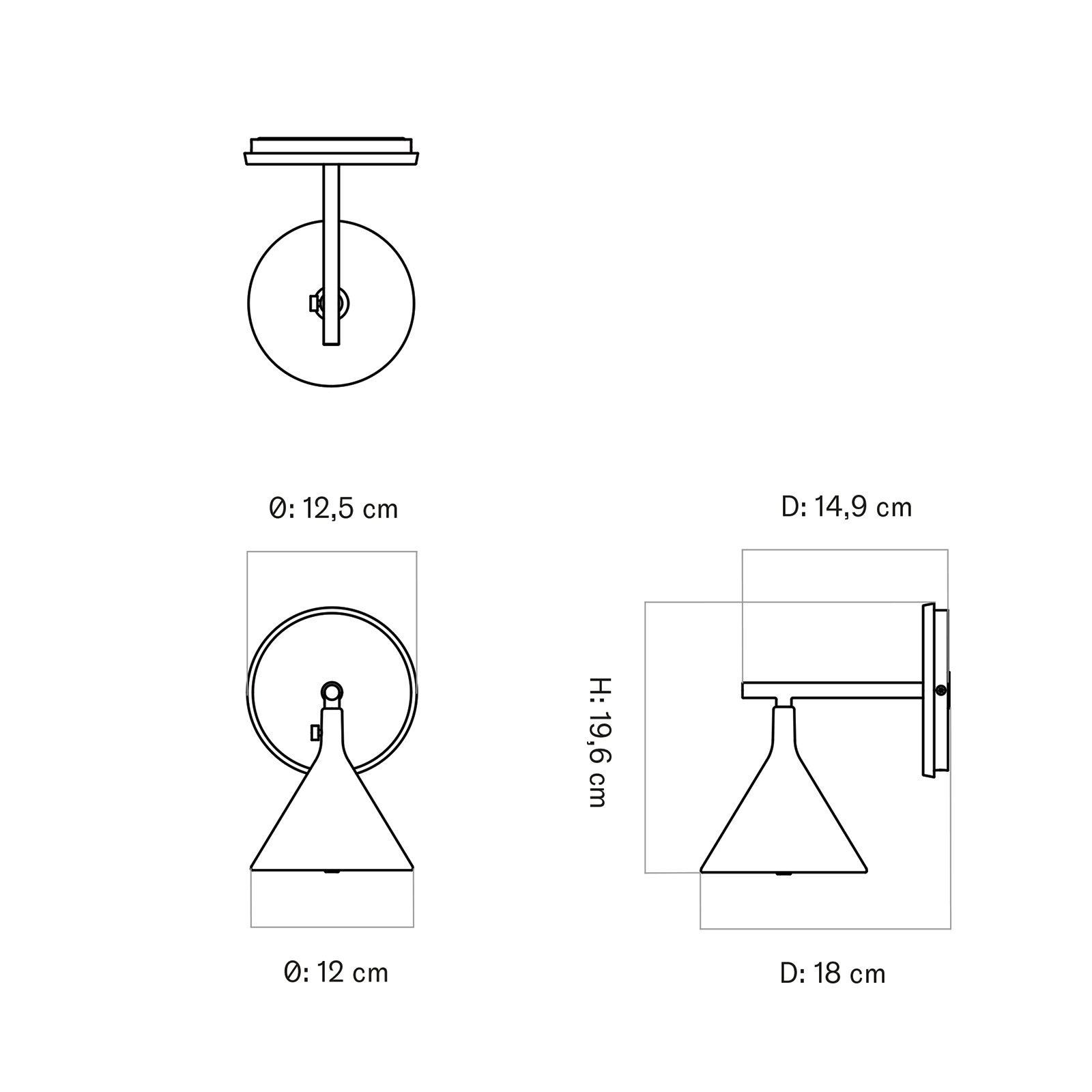 Audo Cast Sconce Wall Lamp IP44 凱斯系列 錐形金屬壁燈