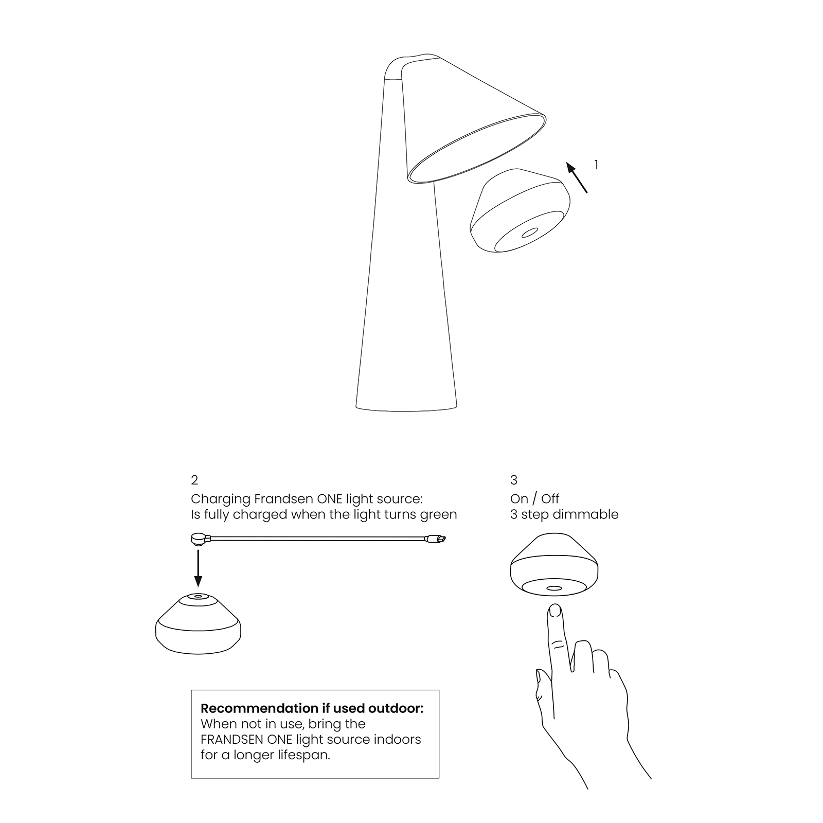 Frandsen Ami Portable Table Lamp IP44 陪伴系列 無線充電桌燈