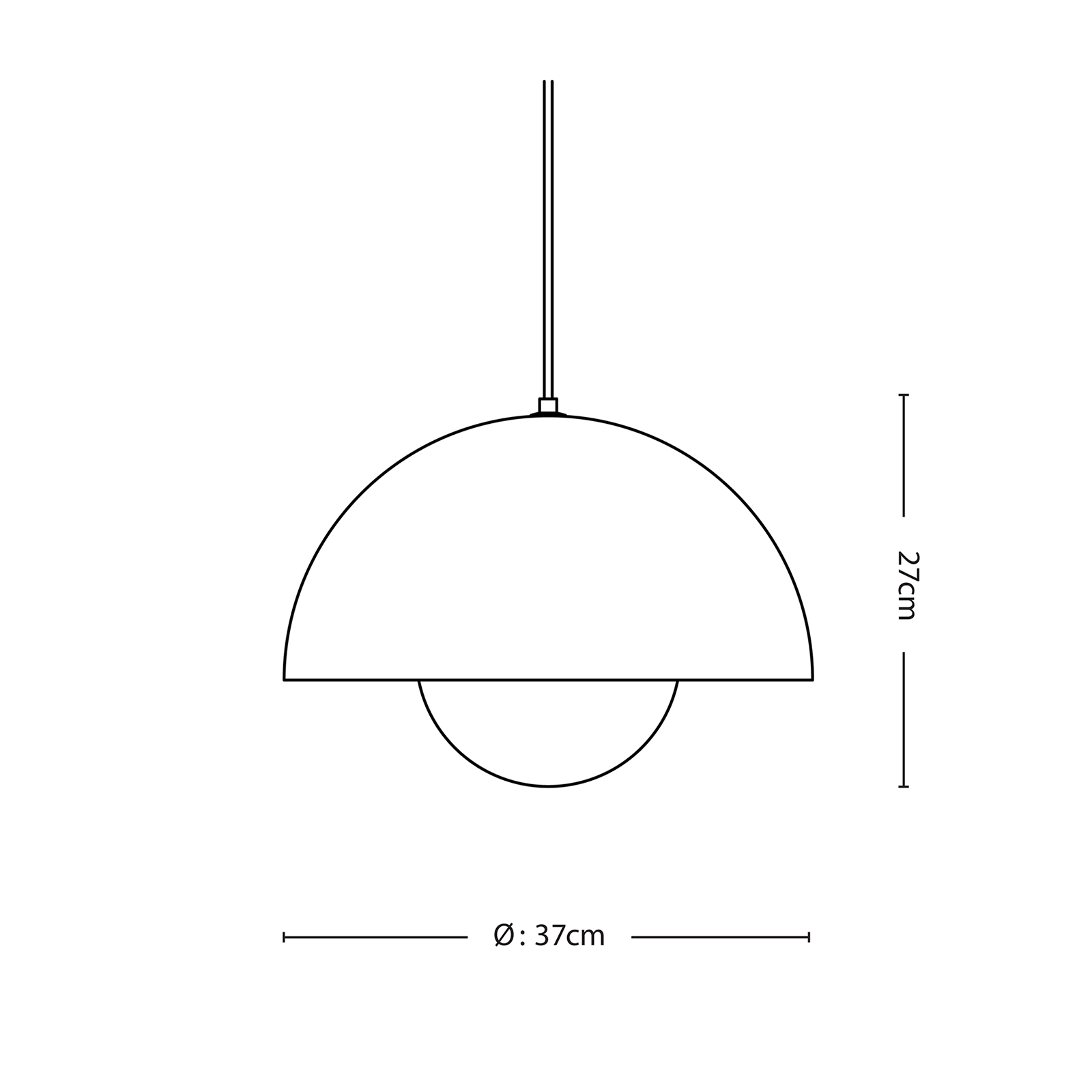 &Tradition Flowerpot VP7 Pendant 圓頂系列 金屬吊燈 - 圓直徑 37 cm