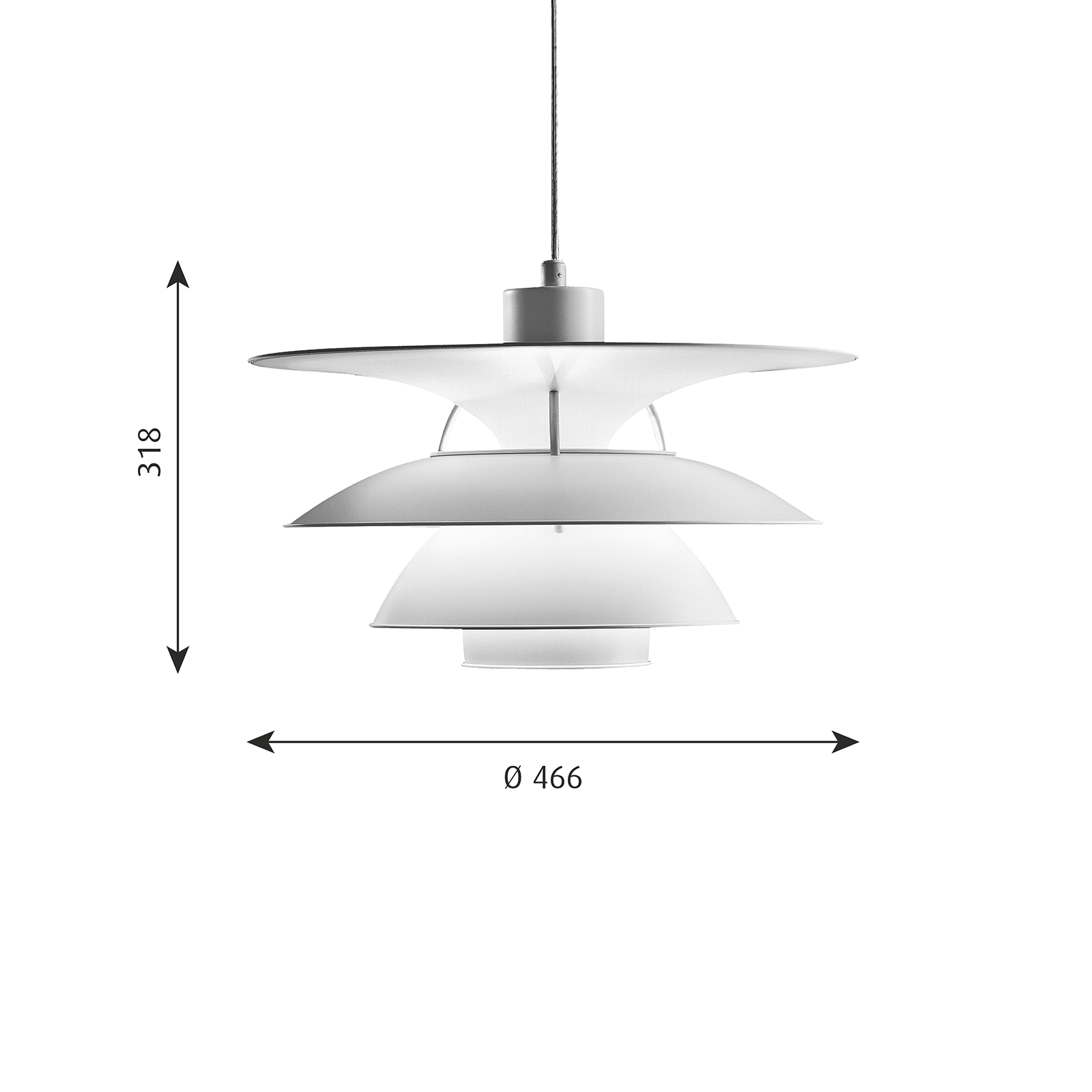 Louis Poulsen PH 5-4½ Pendant Lamp 保羅漢寧森系列 金屬貝殼 四層次吊燈 46.6 cm