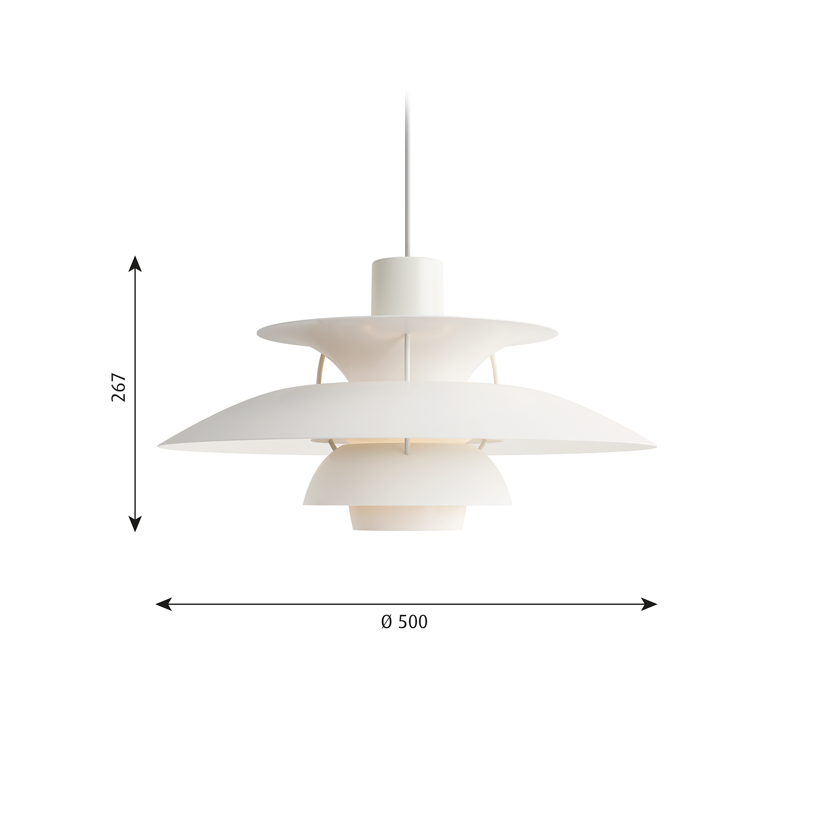 Louis Poulsen PH 5 Suspension Lamp in Monochrome Colour 保羅漢寧森系列 四層次吊燈 - 純色系列 50 cm