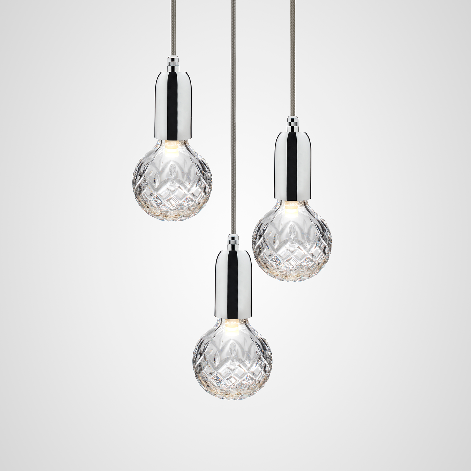 Lee Broom Crystal Bulb & Pendant Polished Chrome 水晶雕花系列 圓球吊燈 - 亮銀色