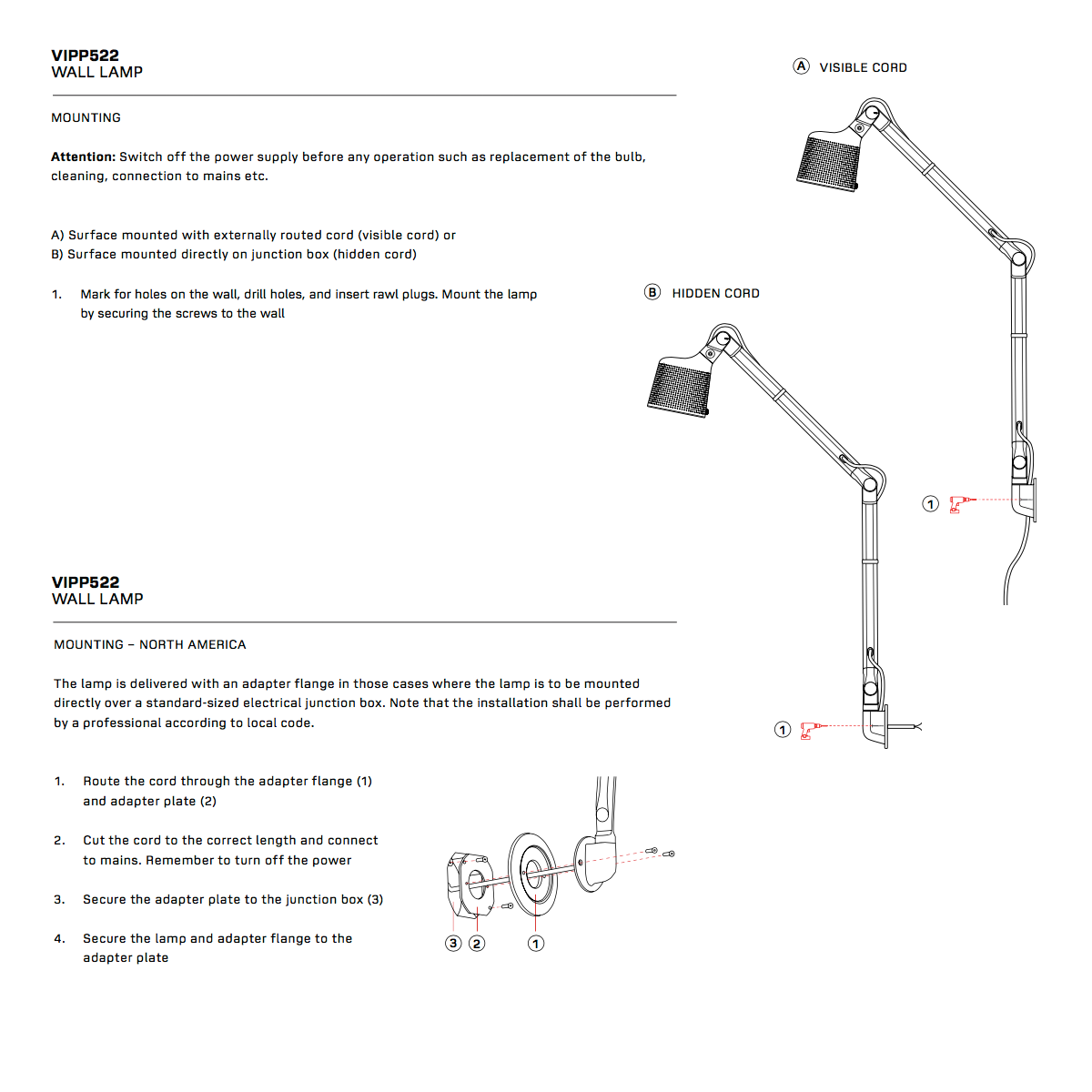 Vipp 522 Wall Lamp 維普燈飾系列 兩節式 懸臂壁燈