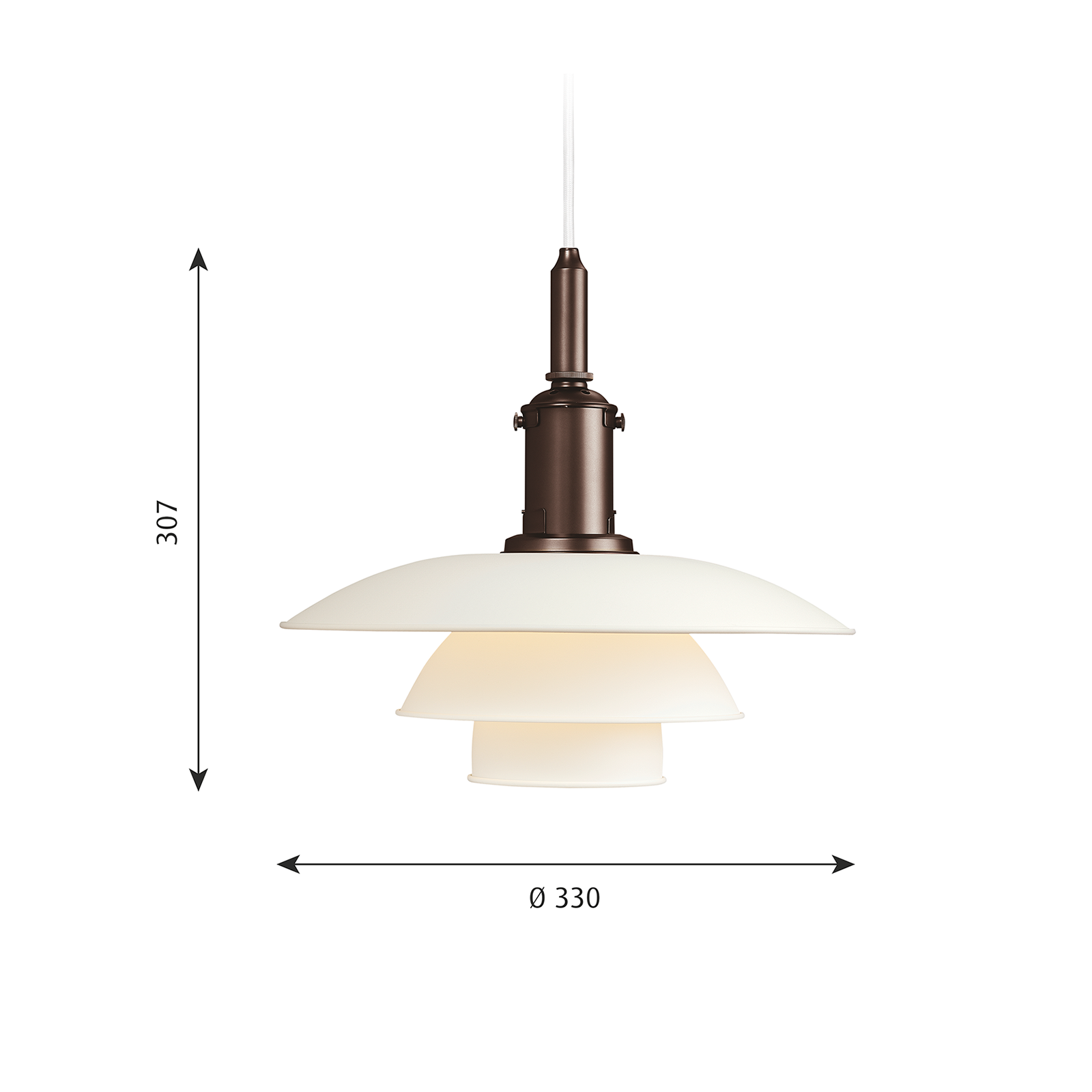 Louis Poulsen PH 3½-3 Pendant Lamp 保羅漢寧森系列 金屬貝殼 三層次吊燈 33 cm