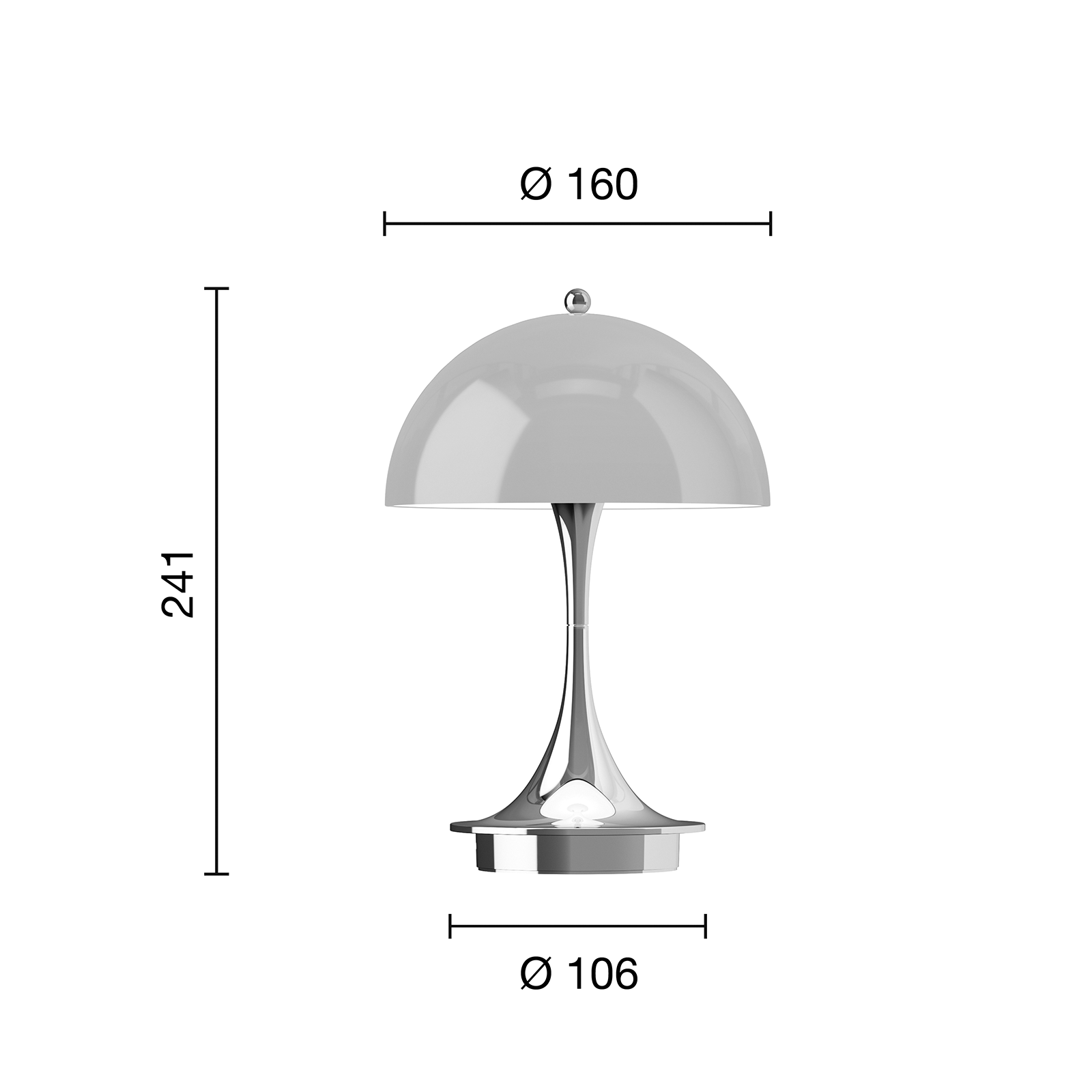 Louis Poulsen Panthella 160 Portable The Originals V3 IP44 潘多拉系列 可攜式充電桌燈 - 初代配色款