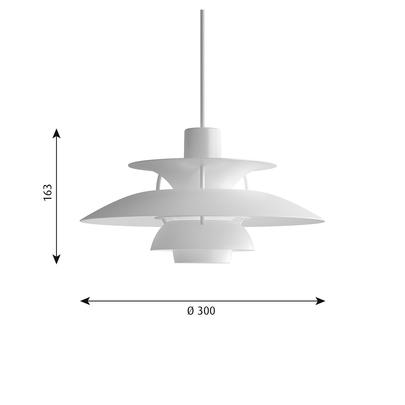 Louis Poulsen PH 5 Mini Suspension Lamp in Monochrome Colour 保羅漢寧森系列 四層次吊燈 小尺寸 - 純色系列 30 cm