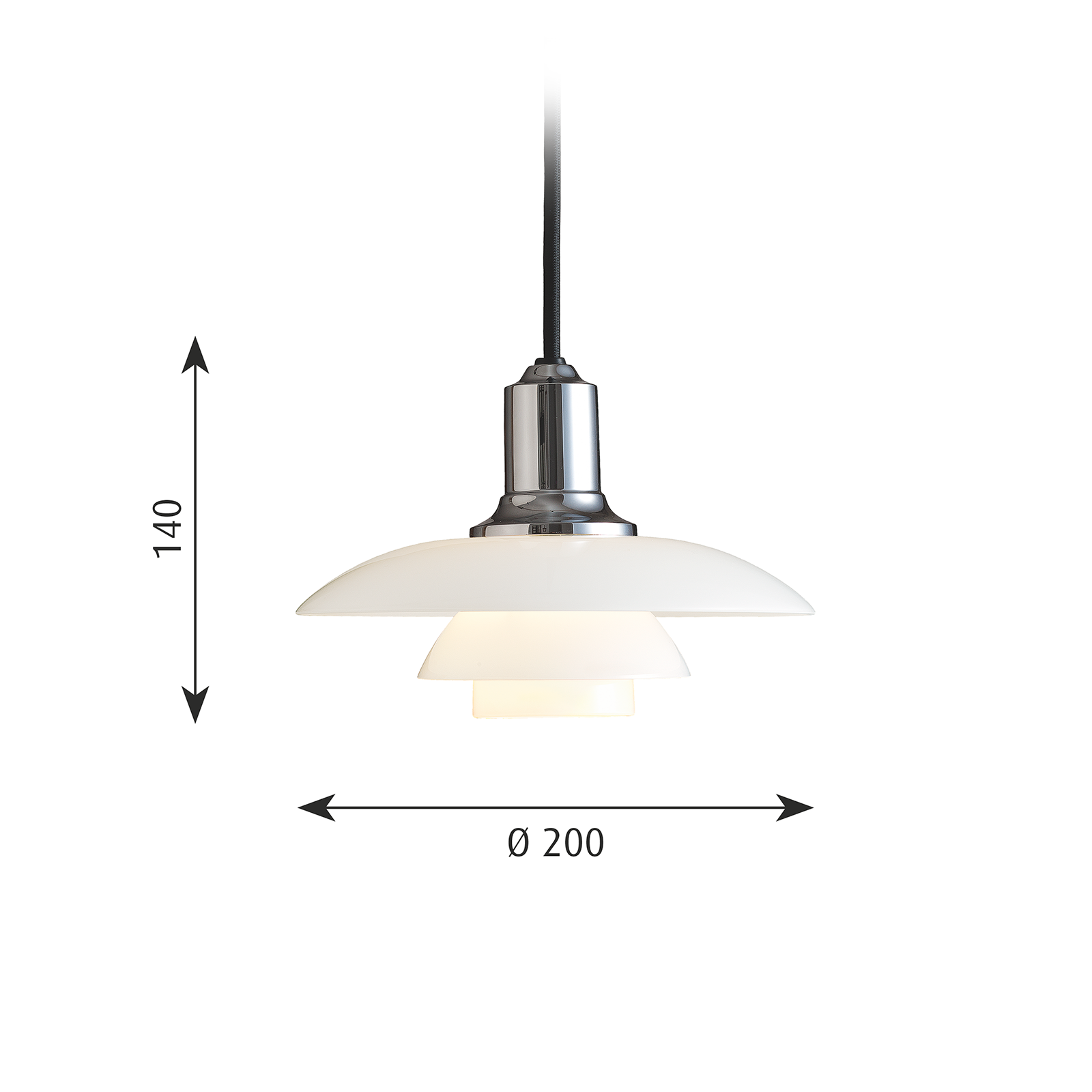 Louis Poulsen PH 2/1 Glass Pendant Lamp 保羅漢寧森系列 玻璃貝殼 三層次吊燈 20 cm