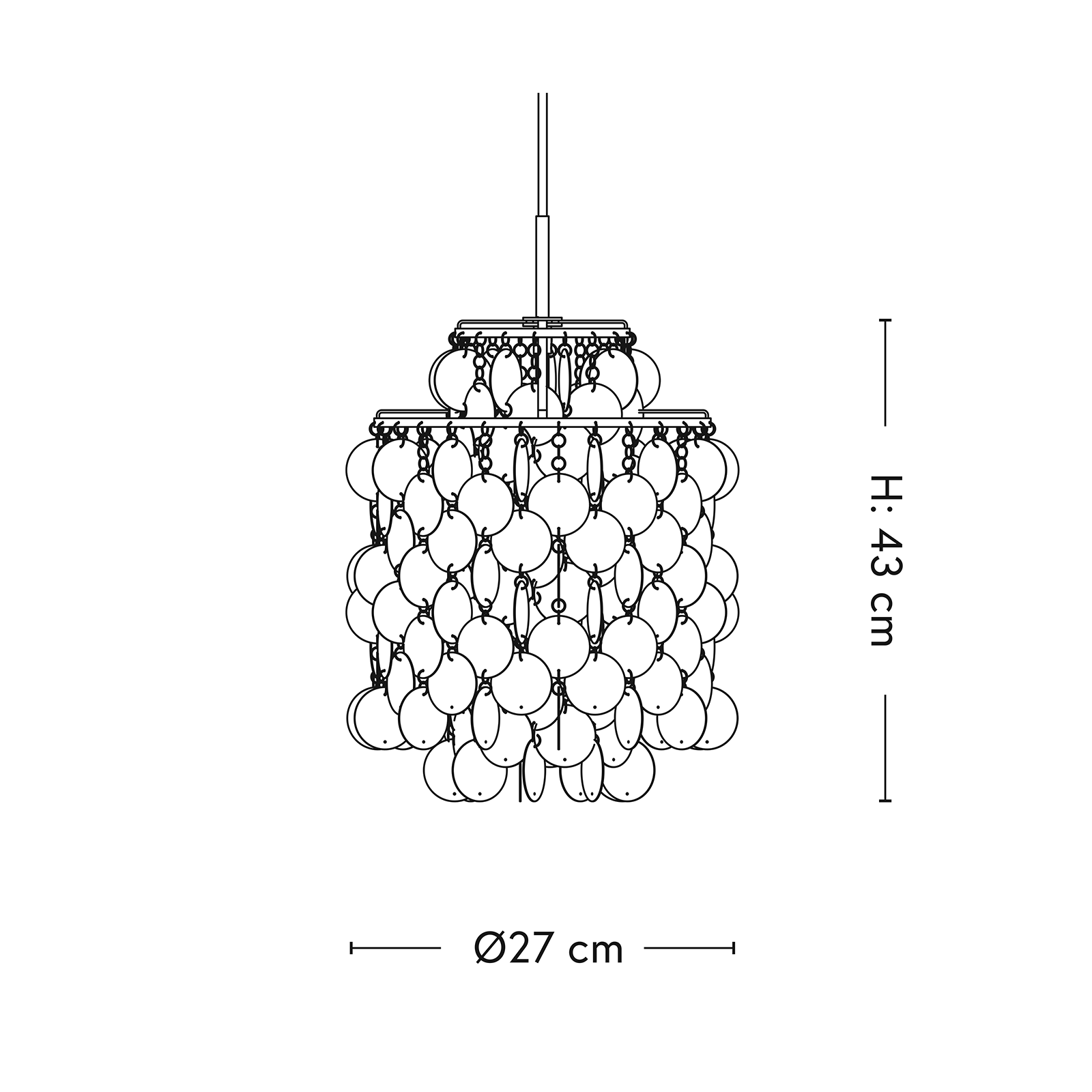 Verpan Fun 2DM Suspension Lamp 珍珠母貝 雙環吊燈