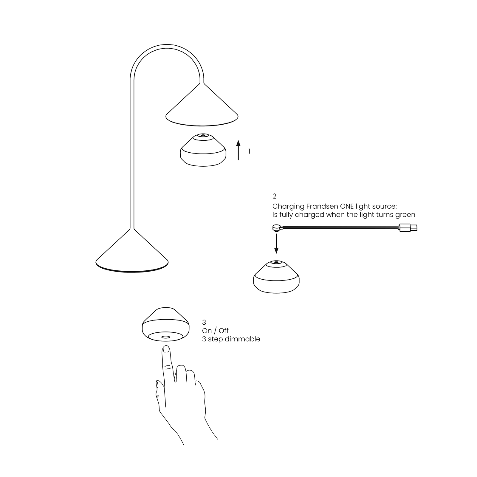 Frandsen Grasp Portable Lamp IP44 提光系列 無線充電桌燈