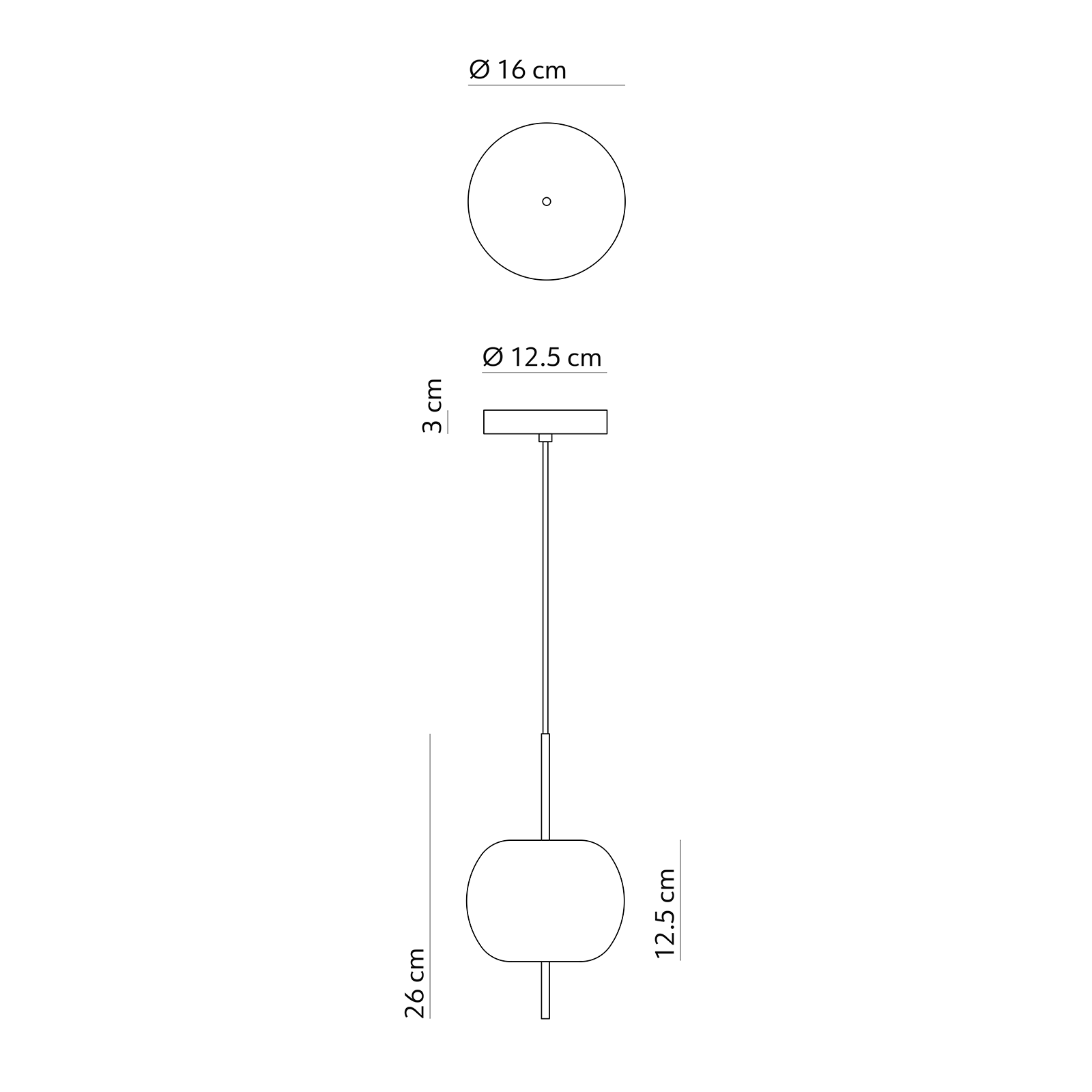 Kdln Kushi 16 Suspension 串語系列 玻璃吊燈 - 小尺寸 16 cm