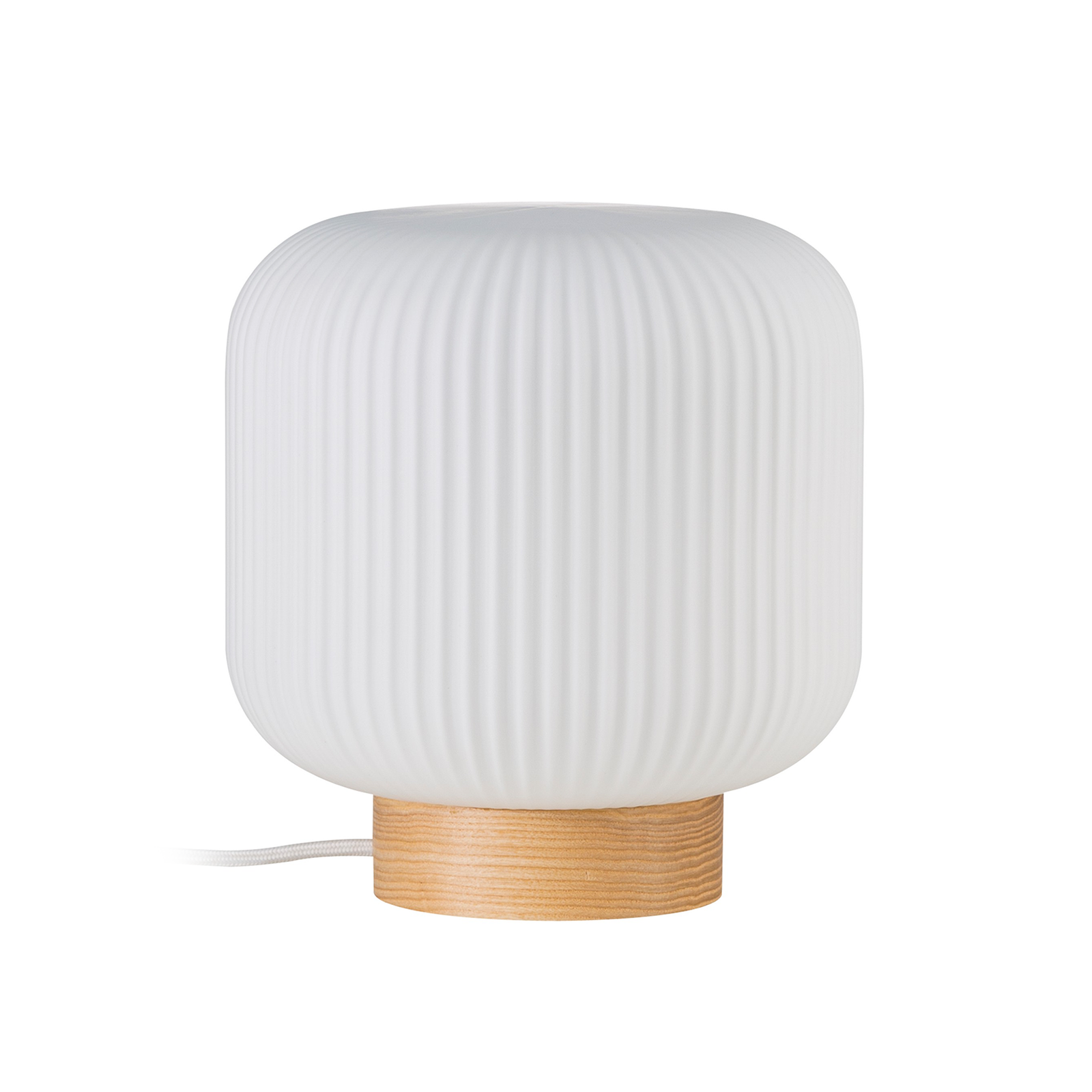 Nordlux Milford Table lamp Nature 柔褶系列 玻璃桌燈 - 木紋底座 21.7 cm