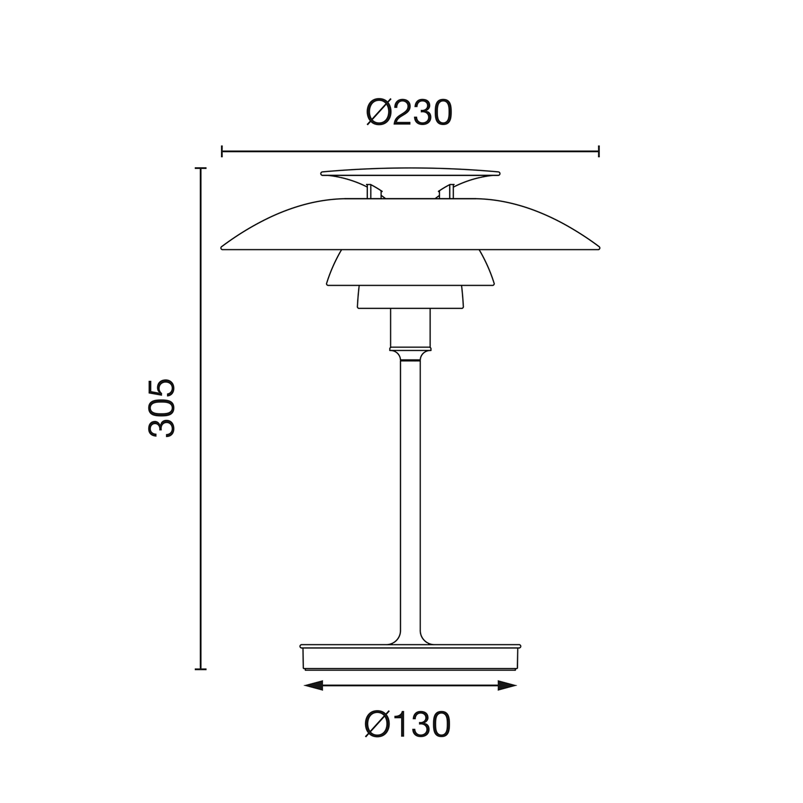 Louis Poulsen PH 80 Portable Table Lamp 保羅漢寧森系列 經典四層次 可攜式充電桌燈 23 cm