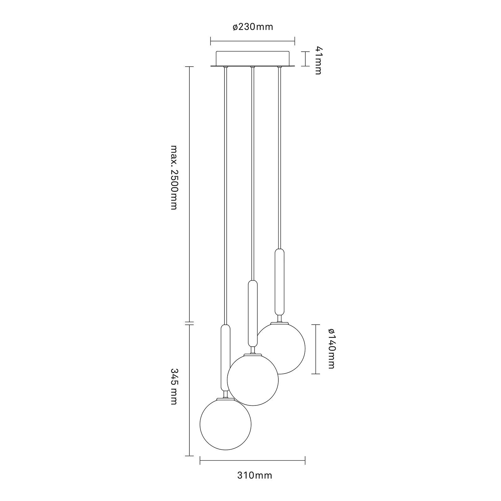 Nuura Miira 3 Pendant 米拉系列 圓球吊燈 三燈款 - 中尺寸