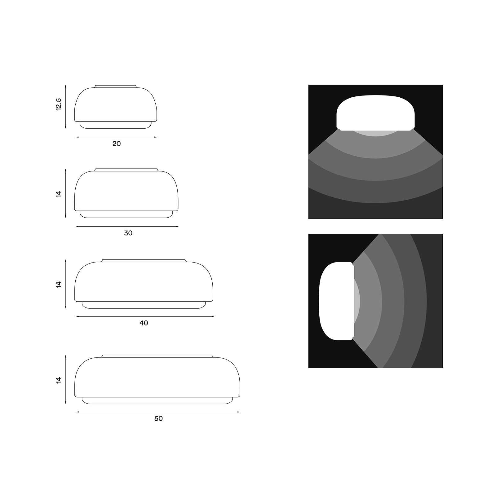 Northern Over Me Ceiling / Wall Lamp IP44 雙層夾心 圓形頂燈 / 壁燈 - 40 cm