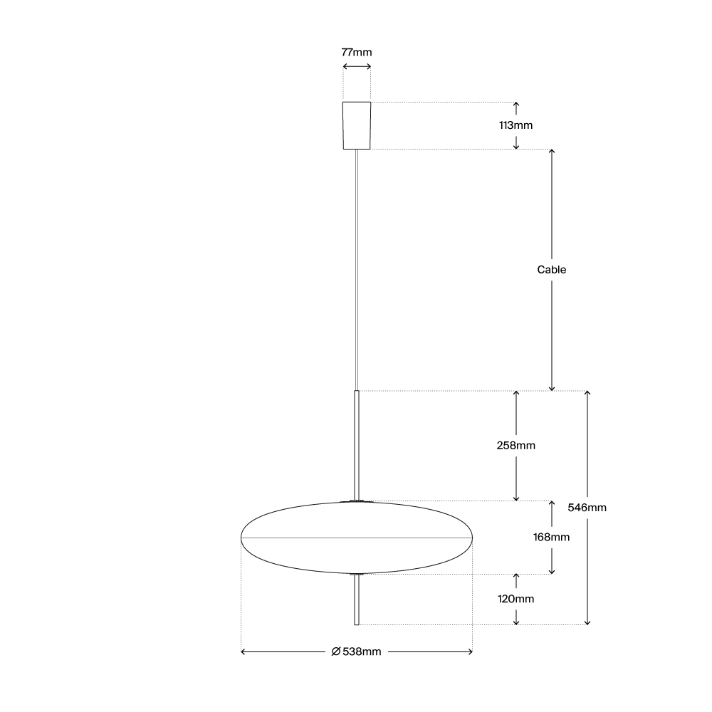 Astep Model 2065 Pendant Lamp 浮光系列 橢圓形吊燈 53.8 cm