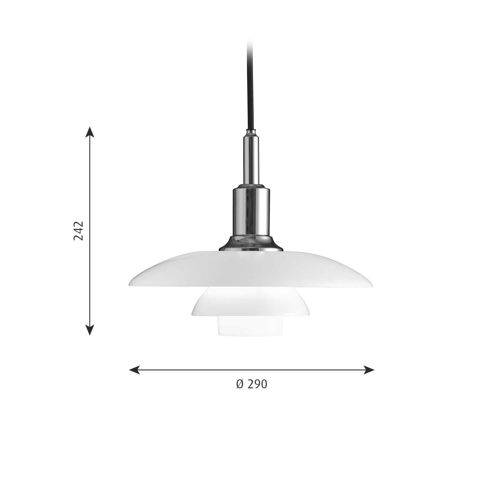 Louis Poulsen PH 3/2 Glass Pendant Lamp 保羅漢寧森系列 玻璃貝殼 三層次吊燈 29 cm