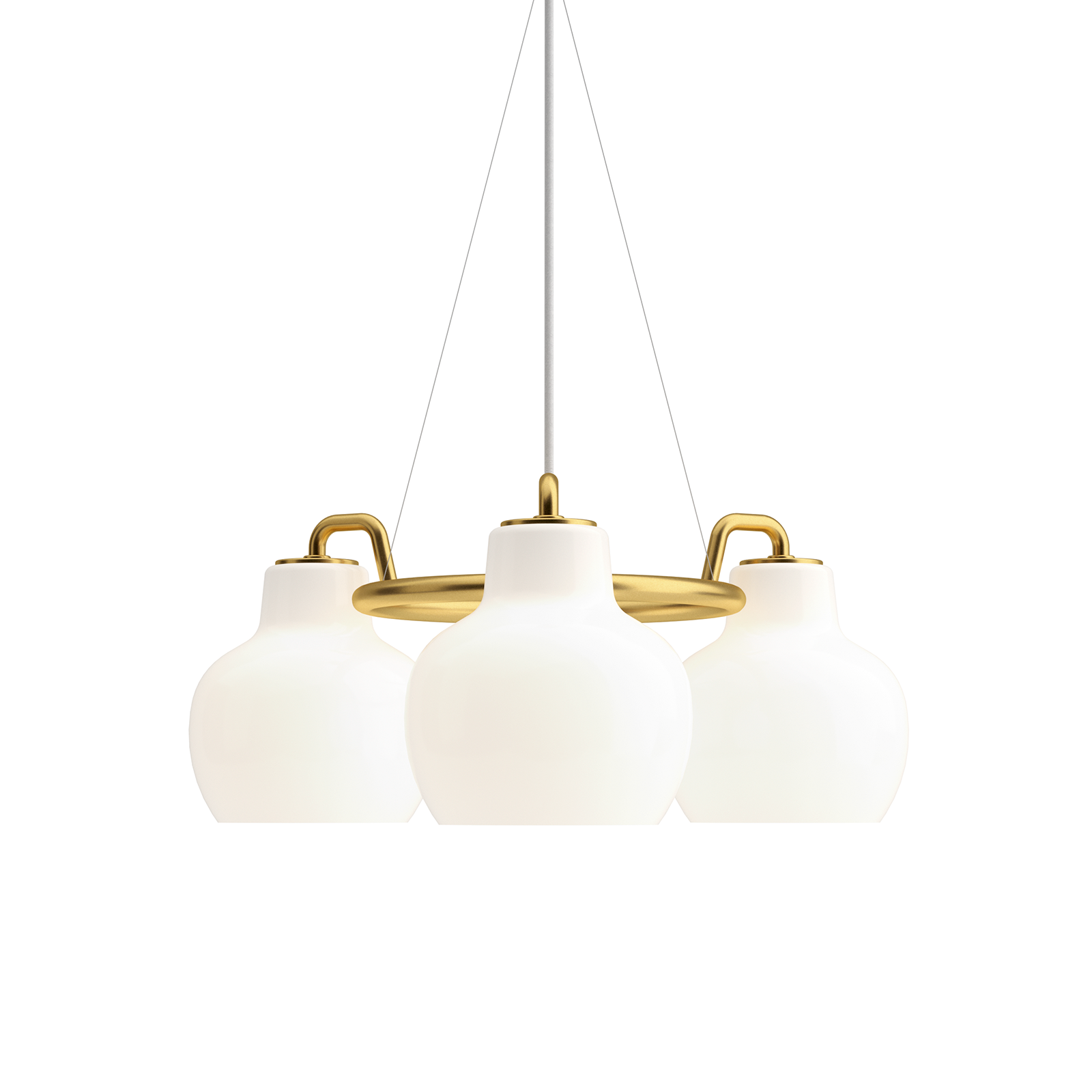 Louis Poulsen VL Ring Crown 3 Pendant Light 維爾勒經典系列 金色環冠 玻璃吊燈 - 三燈款