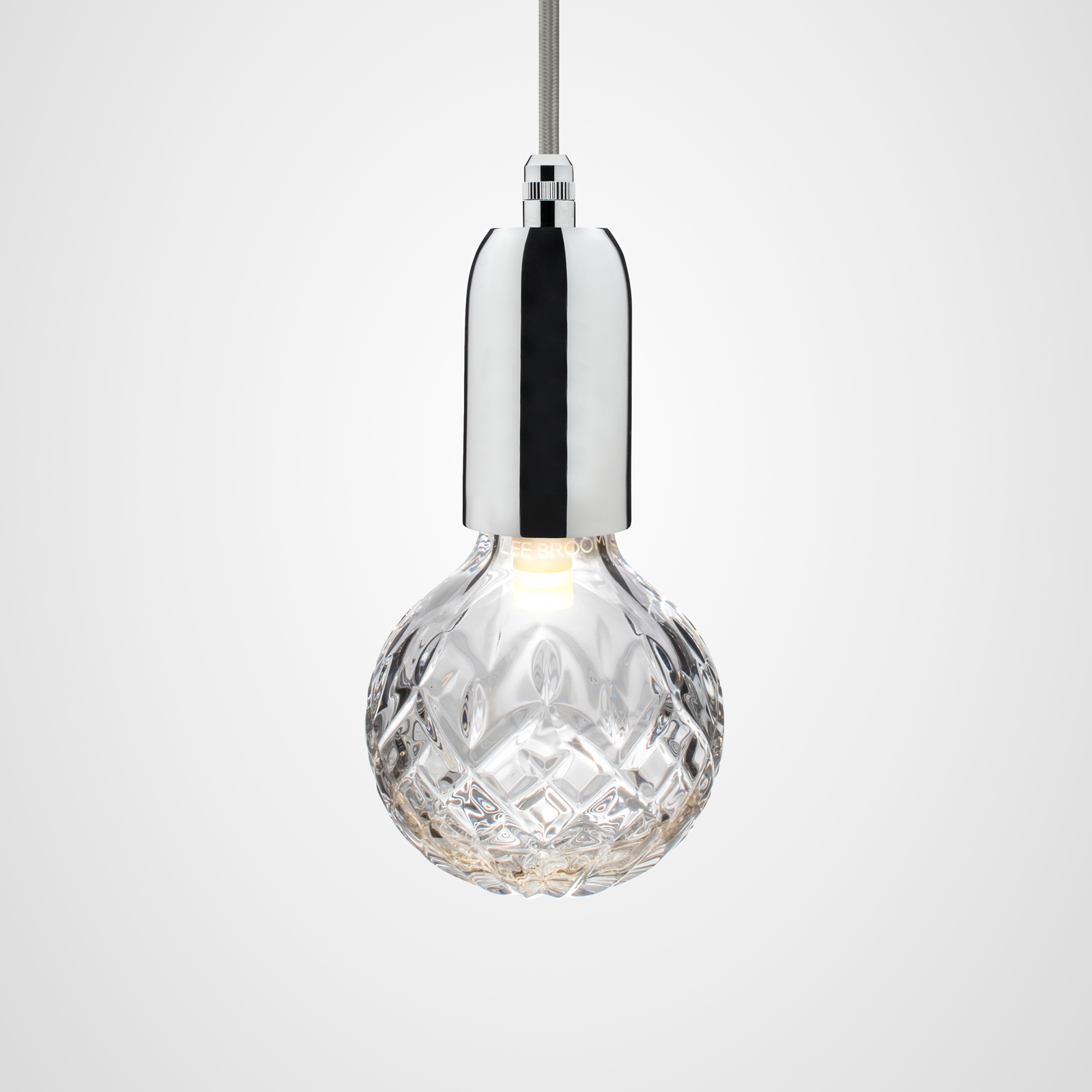 Lee Broom Crystal Bulb & Pendant Polished Chrome 水晶雕花系列 圓球吊燈 - 亮銀色