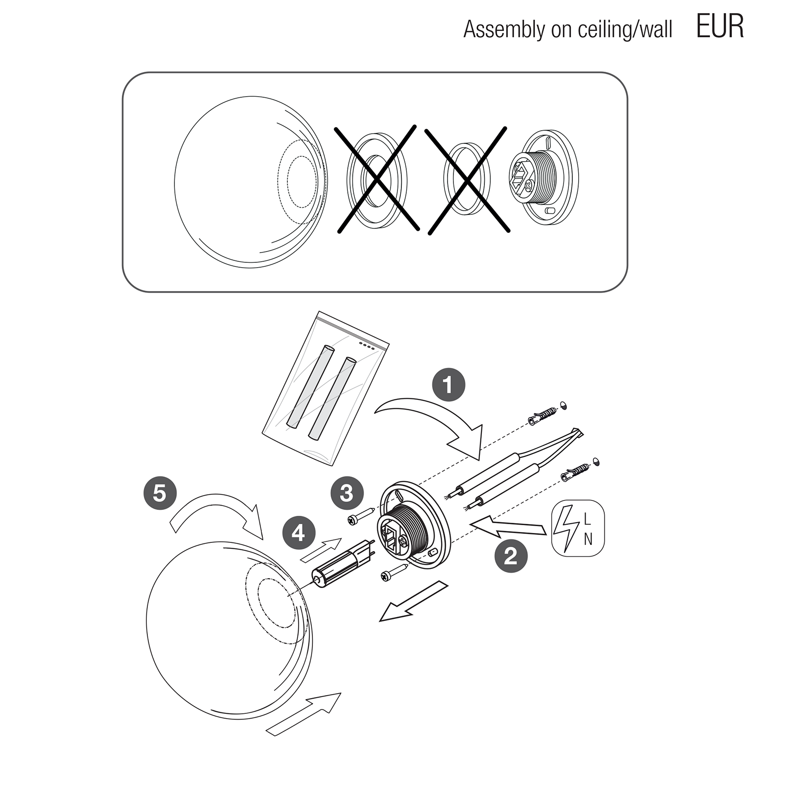 Flos Mini Glo-Ball C/W Ceiling Wall Lamp IP44 霧白雪球系列 玻璃壁燈 / 頂燈