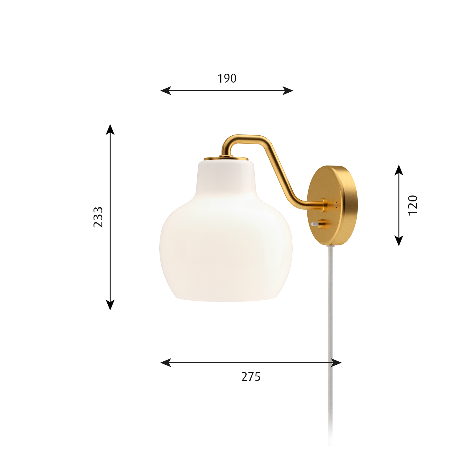 Louis Poulsen VL Ring Crown Wall Lamp 維爾勒經典系列 金色環冠 玻璃壁燈 - 單燈款